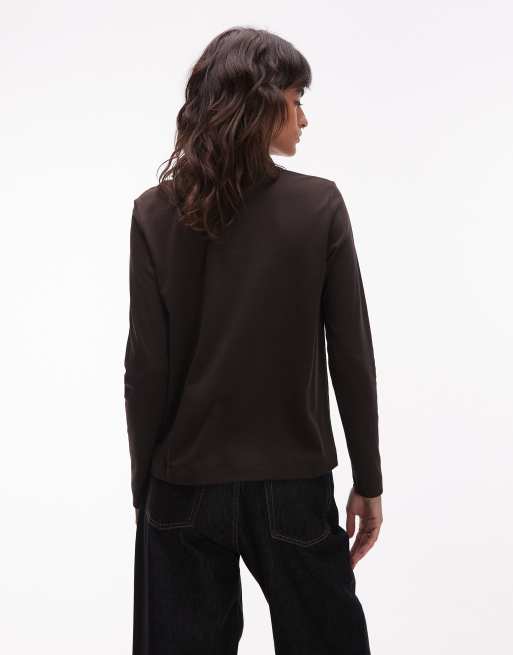 Lacoste – Langärmliges Polohemd in Braun, 4 von 4