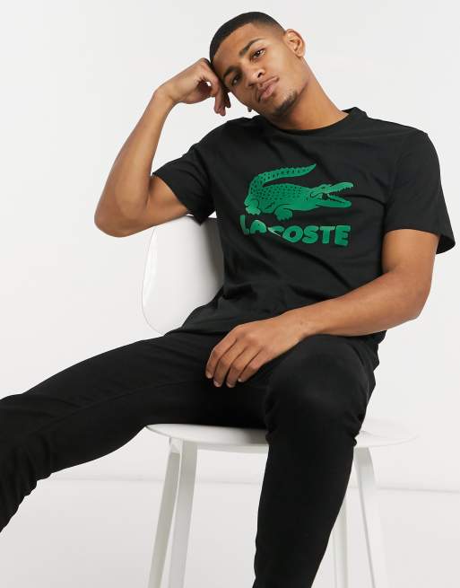 Lacoste t-shirt with croc in black