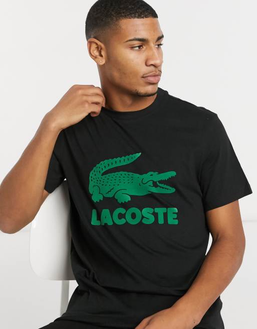 Lacoste t-shirt with croc in black