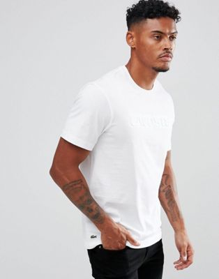 Lacoste Large Embossed Logo T-Shirt In White | ASOS