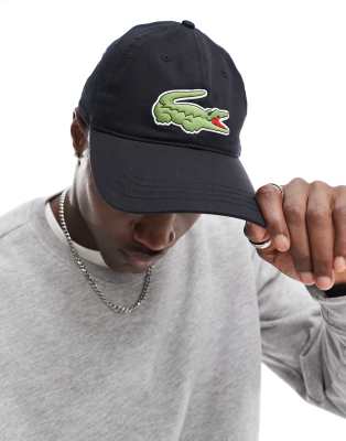 Lacoste large front logo cap in black - ASOS Price Checker