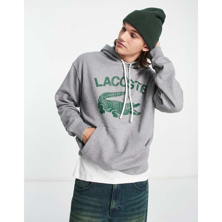 Gray lacoste shop hoodie