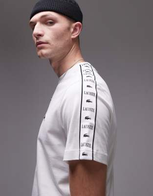 Lacoste large logo loose fit t-shirt in white