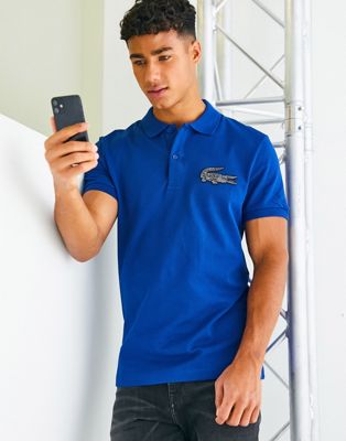 Lacoste large logo polo shirt in navy