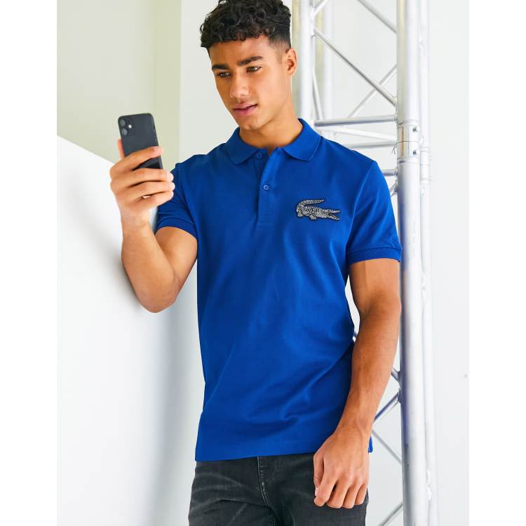 Lacoste large logo shirt in navy | ASOS