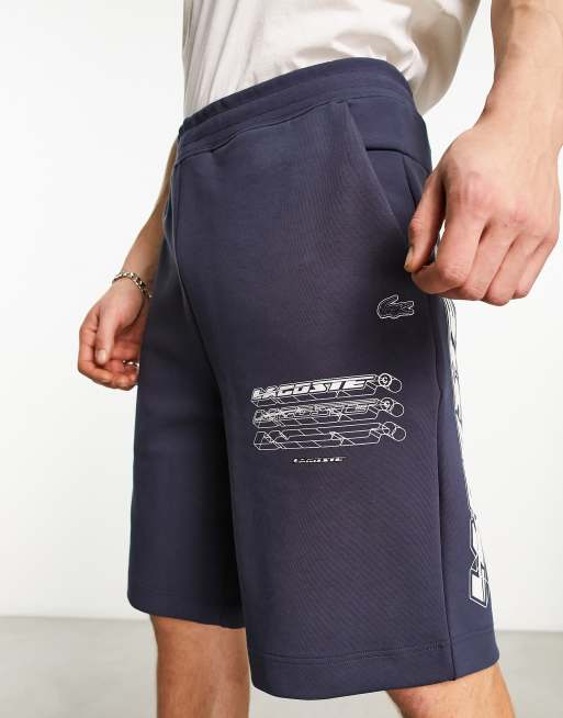 Lacoste navy store fleece shorts