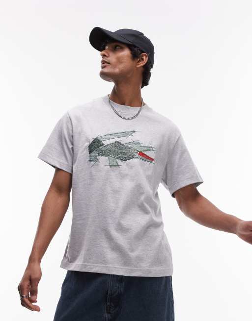 Lacoste large logo t-shirt in gray