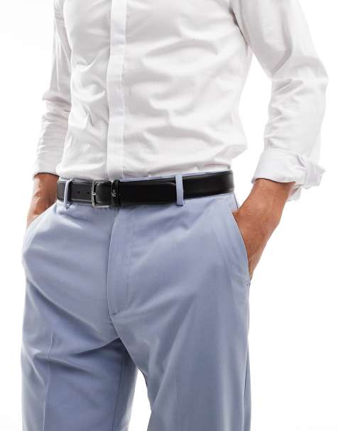 Lacoste leather belt in black - view 1