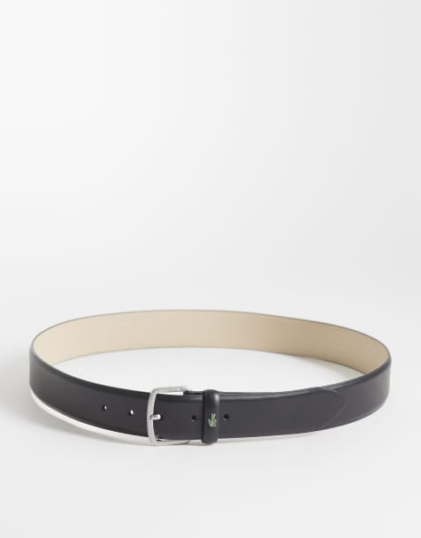 Lacoste leather belt in black - view 1
