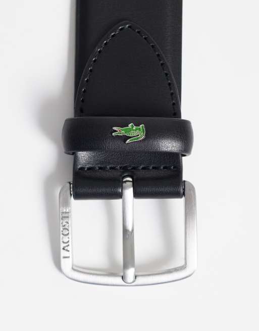 Lacoste leather belt in black, 2 of 3