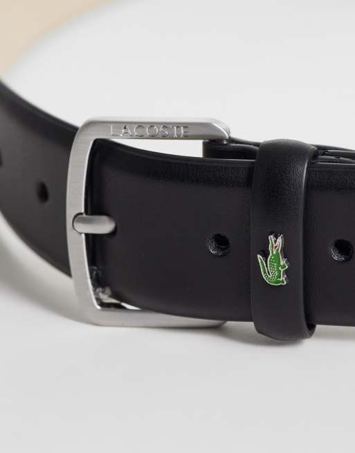 Lacoste leather belt in black, 3 of 3