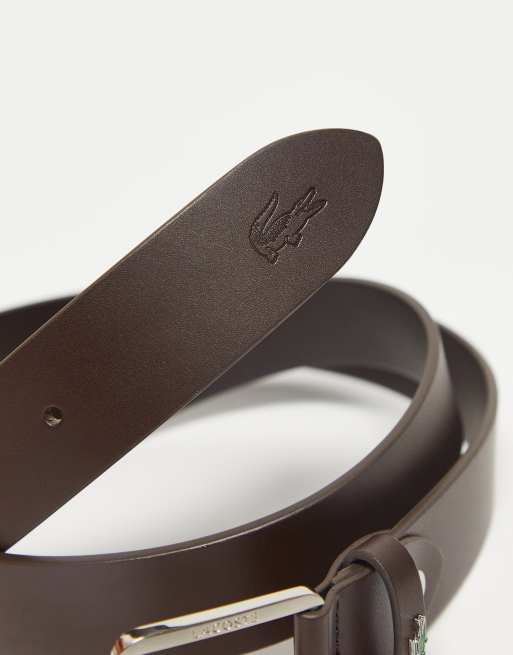 Lacoste leather belt in brown | ASOS display picture 1