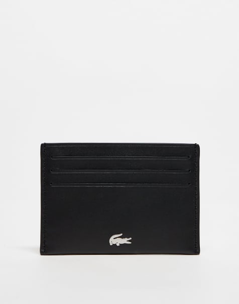 Lacoste leather cardholder in black - view 1