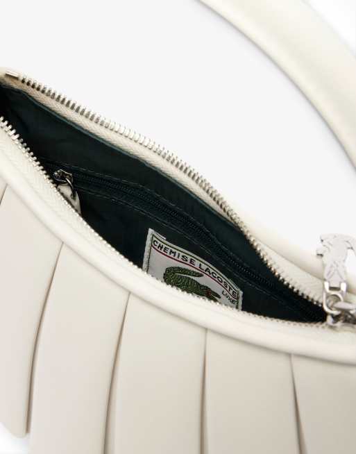 Lacoste - Lenglen - Borsa bianca in pelle con logo, 4 di 4
