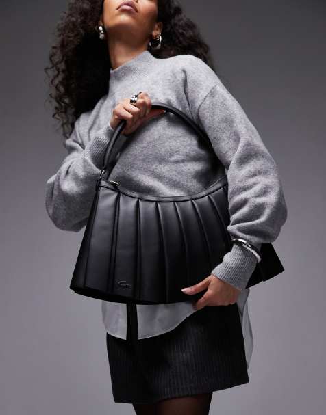 Lacoste - Lenglen - Grand sac en cuir avec détail logo - Noir - view 1