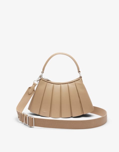 Lacoste Lenglen leather logo bag in beige - view 1