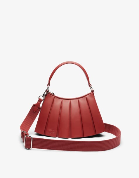 Lacoste Lenglen leather logo bag in red - view 1