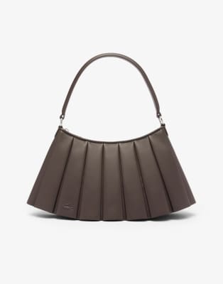 Lacoste Lacoste Lenglen medium leather logo bag in brown
