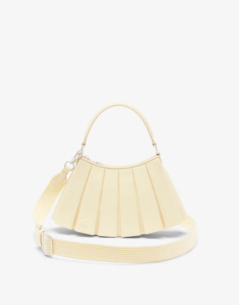 Lacoste Lenglen small leather logo bag in yellow - view 1
