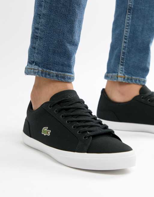 Lacoste black on sale canvas shoes