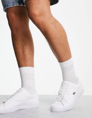 lacoste white mesh trainers
