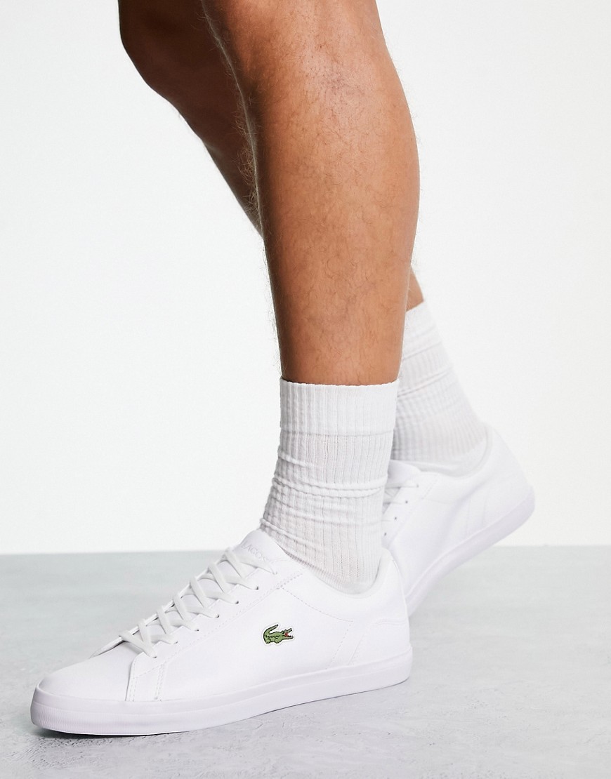 lacoste lerond bl21 trainers in white leather