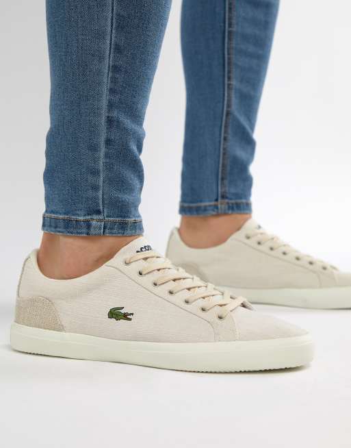 Lacoste lerond canvas clearance trainers