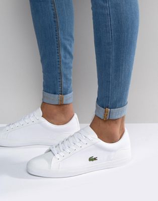 Lacoste Lerond Canvas Trainers in White 