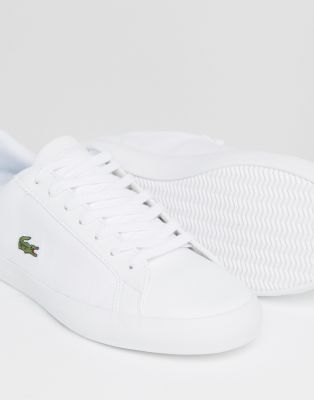 plain white lacoste trainers