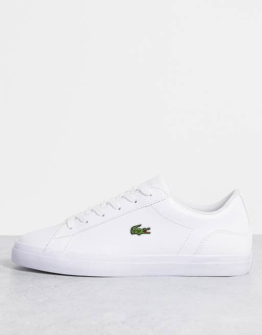 Lacoste Lerond leather trainers in white leather | ASOS