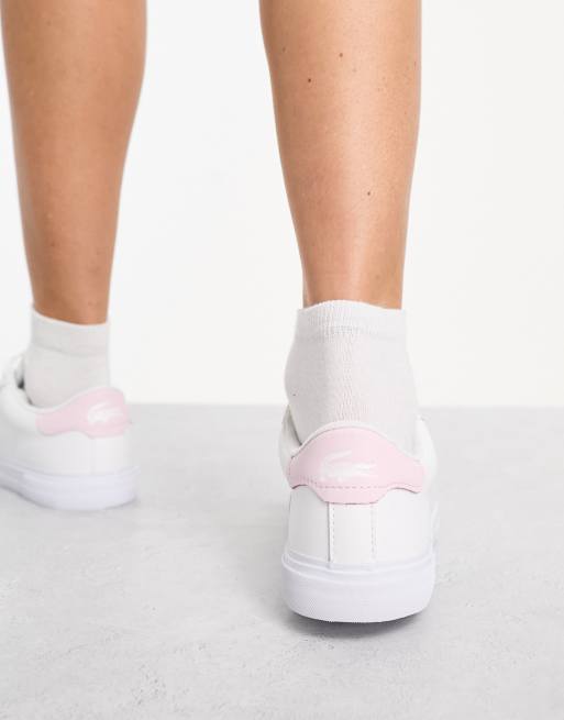 Lacoste pale deals pink lerond trainers