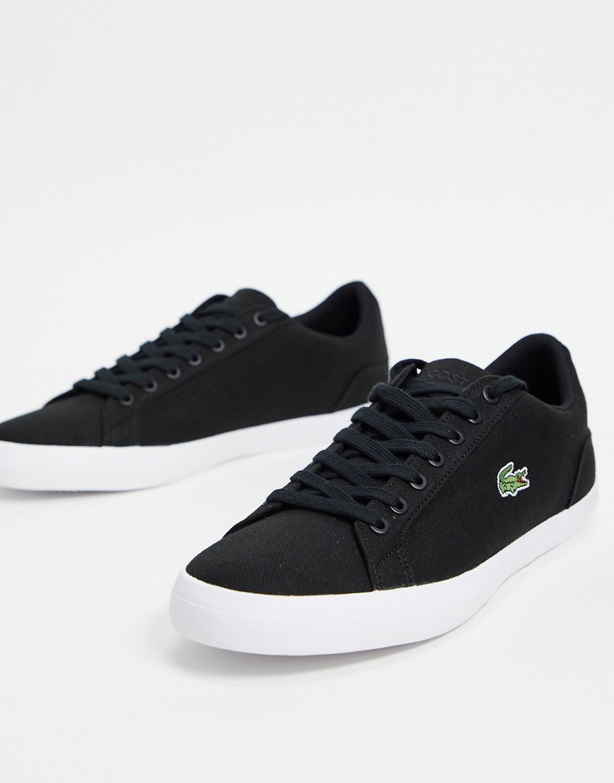 Lacoste Lerond sneakers in black canvas-White