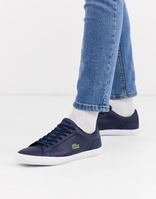 lacoste blue leather shoes