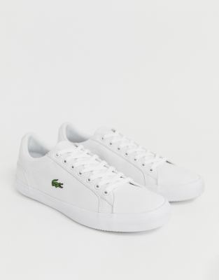 lacoste lerond sneakers in white canvas