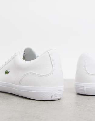 lacoste lerond sneakers in white canvas