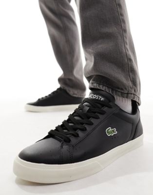 Lacoste Lerond trainers in black and off white