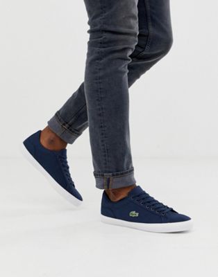 Lacoste Lerond trainers in navy canvas 