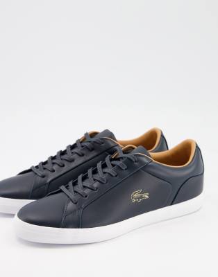 lacoste navy lerond trainers