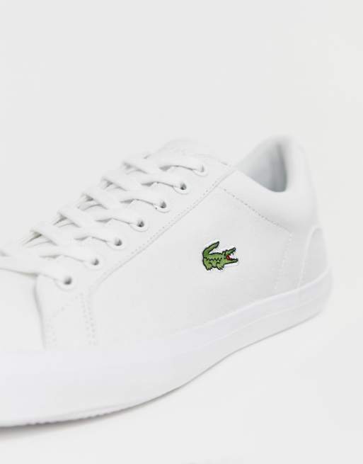 Lacoste lerond trainers in white canvas, 4 of 4