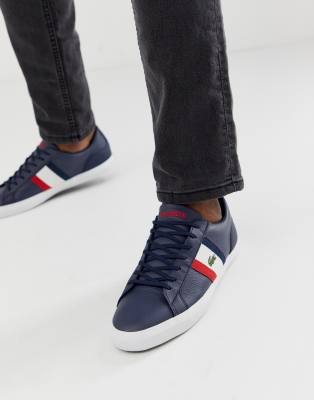 lacoste lerond navy leather
