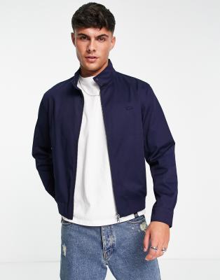 LACOSTE LIGHTWEIGHT COTTON ZIP JACKET IN NAVY