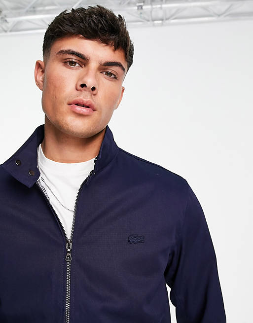 Lacoste lightweight cotton zip jacket in navy | ASOS