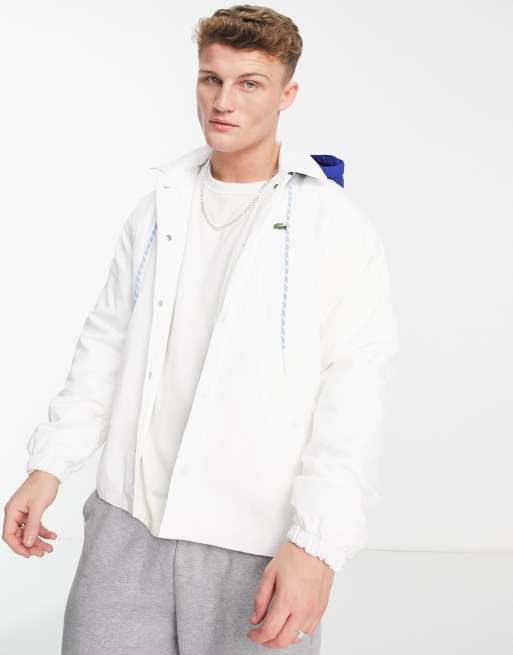 White lacoste clearance jacket