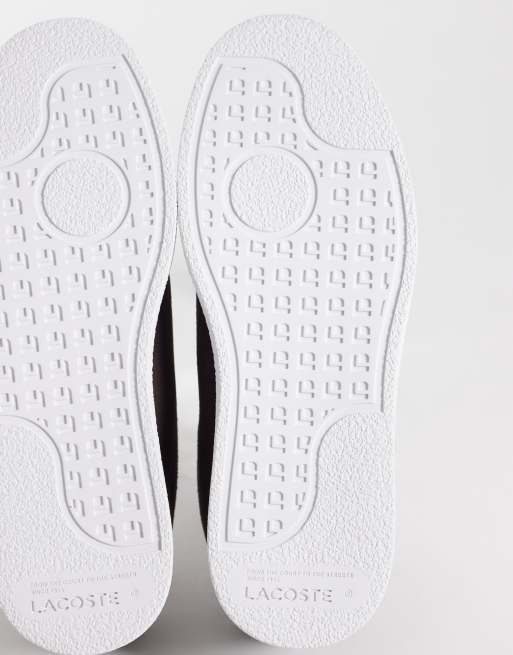 Lacoste linecourt suede sneaker in white and dark brown, 5 of 5