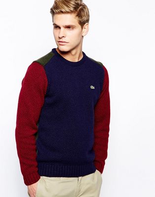 lacoste color block sweater