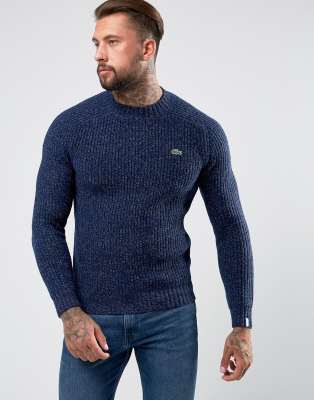 lacoste navy crew neck sweater