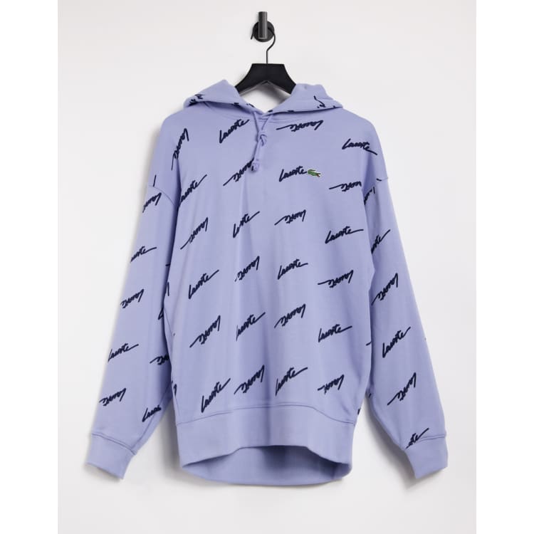 Sweatshirt à capuche lacoste live en molleton imprimé signature new arrivals