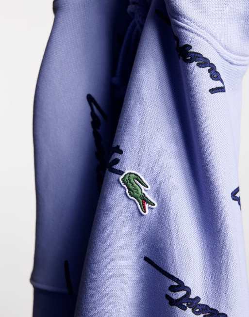 Lacoste live hooded print fleece sweatshirt