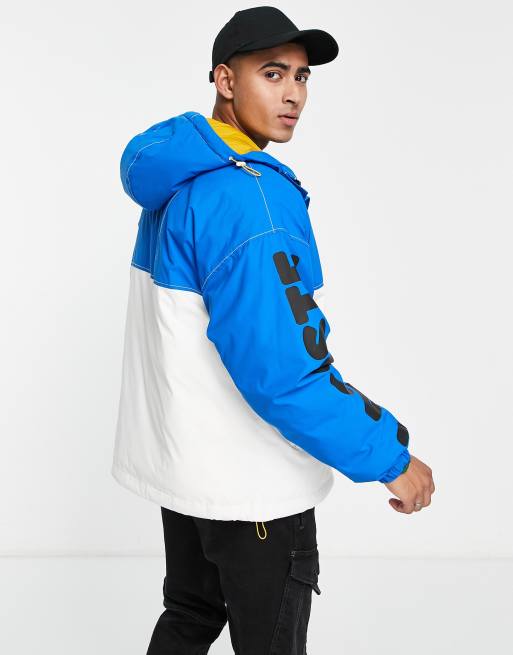 Lacoste blue store and white jacket