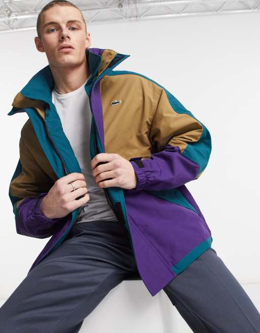 Lacoste Live Jaren 90 parka met kleurvlakken